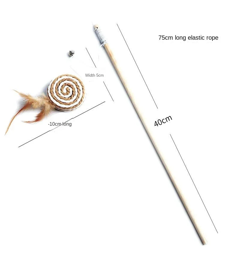 Interactive Feather Cat Wand Toy